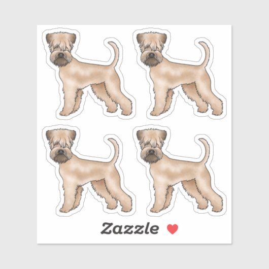Irish Soft Coated Wheaten Terrier Niedlich Cartoon Aufkleber (Blatt)