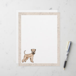 Irish Soft Coated Wheaten Terrier Niedlich Cartoon Briefbogen