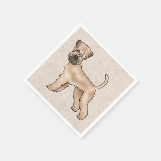 Irish Soft Coated Wheaten Terrier Niedlich Cartoon Serviette (Ecke)