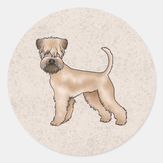 Irish Soft Coated Wheaten Terrier Niedlich Hund Be Runder Aufkleber (Vorderseite)