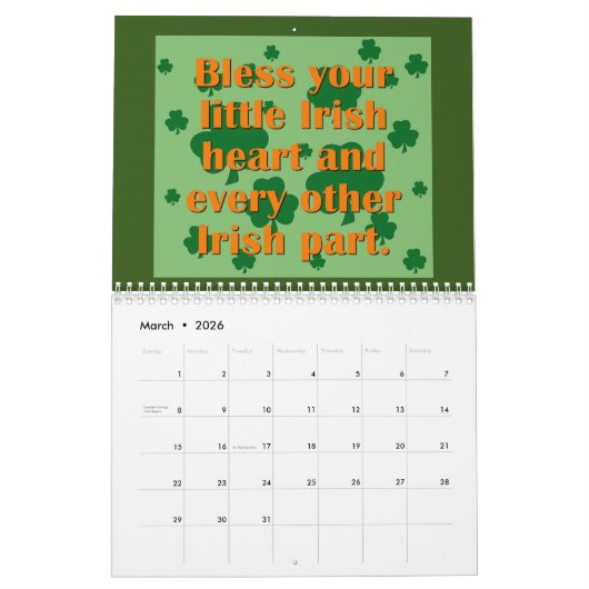 Irish Spaß & Pride Kalender (Mär 2026)