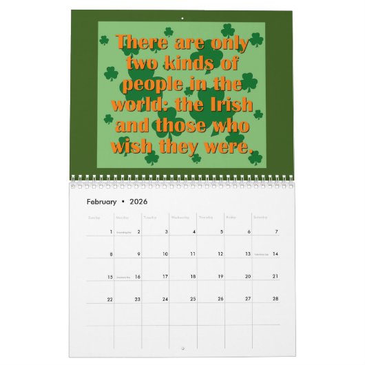 Irish Spaß & Pride Kalender (Feb 2026)