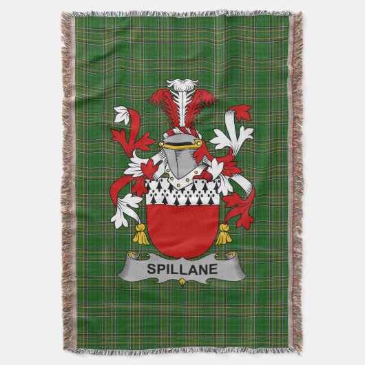 Irish Spillane oder O_Spillane Coat of Arms Family Decke (Vorderseite Vertikal)