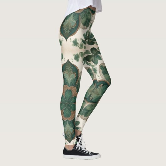 Irish Splendor: Die Leggings des Boho-Kleeblatts (Rechts)