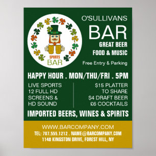 Irish Sports Bar, Pub/Brauerei Werbung Poster