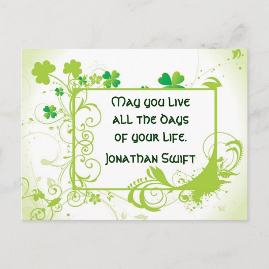 Irish Sprichwort St. Patrick's Day Postcard Postkarte (Vorderseite)