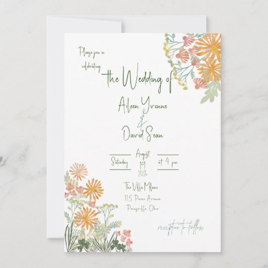 Irish Springtime Daisies Wedding Einladung (Vorderseite)