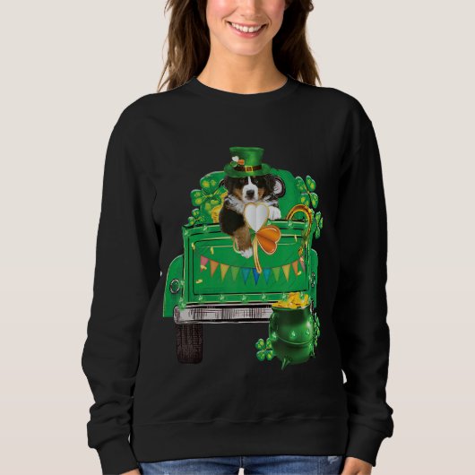 Irish St bernard St Patrick's Day Funny Leprechaun Sweatshirt (Vorderseite)