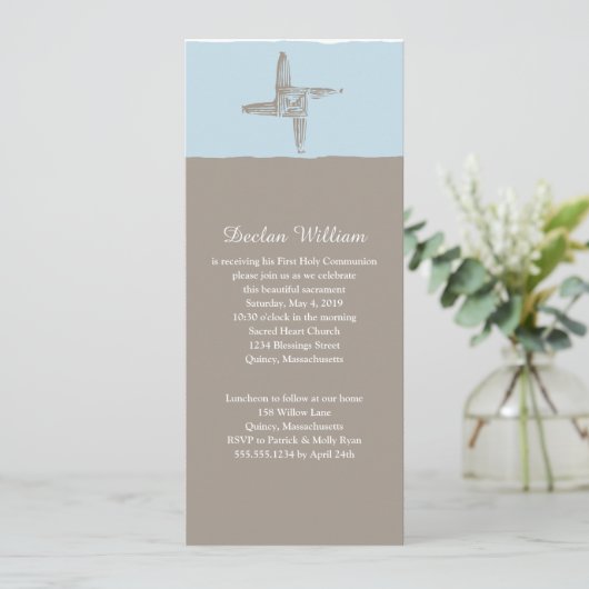 Irish St. Brigid's Cross | Erste Kommune Einladung (Stehend Vorderseite)