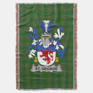 Irish St. George Coat of Arms Familienwappen Irlan Decke