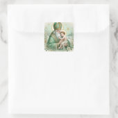 Irish St Patrick Baby Jesus Floral Weihnachten Quadratischer Aufkleber (Tasche)
