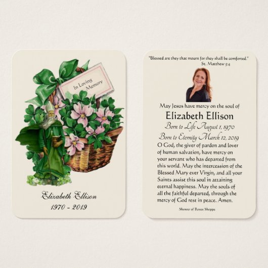 Irish St. Patrick Funeral Memorial Gebet (Vorne & Hinten)