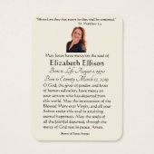 Irish St. Patrick Funeral Memorial Gebet (Rückseite)