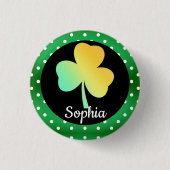 Irish St Patrick's Day Custom Designed Kleeblatt Button (Vorderseite)
