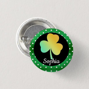 Irish St Patrick's Day Custom Designed Kleeblatt Button