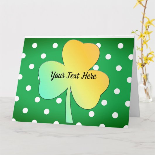 Irish St Patrick's Day Custom Designed Kleeblatt Karte (Gelbe Blume)