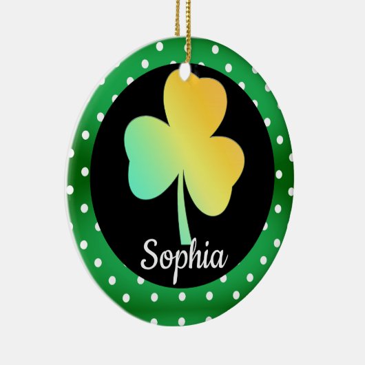 Irish St Patrick's Day Custom Designed Kleeblatt Keramik Ornament (Rechts)