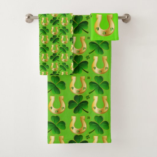 Irish St. Patricks Day Glücksmuster Badhandtuch Set (Insitu)