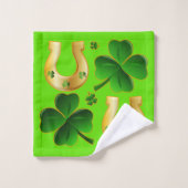 Irish St. Patricks Day Glücksmuster Badhandtuch Set (Waschlappen)