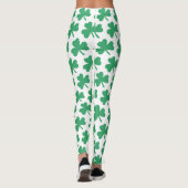Irish St Patricks Day Green Kleeblatt Pattern Leggings (Rückseite)
