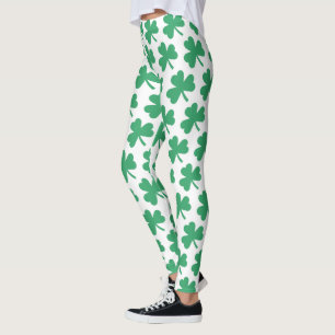 Irish St Patricks Day Green Kleeblatt Pattern Leggings