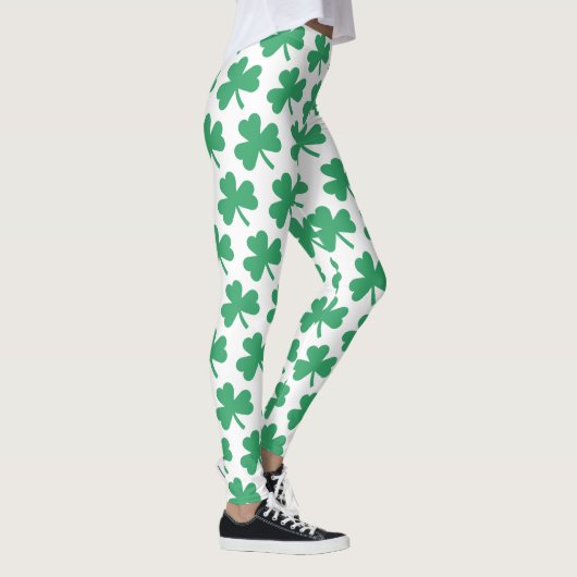 Irish St Patricks Day Green Kleeblatt Pattern Leggings (Rechts)