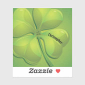 Irish St. Patrick's Day Green Kleeblatt Personaliz Aufkleber (Blatt)