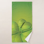 Irish St. Patrick's Day Green Kleeblatt Personaliz Badehandtuch (Badehandtuch)