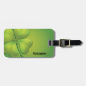 Irish St. Patrick's Day Green Kleeblatt Personaliz Gepäckanhänger (Vorderseite horizontal)