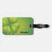 Irish St. Patrick's Day Green Kleeblatt Personaliz Gepäckanhänger (Rückseite horizontal)
