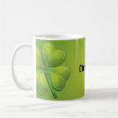 Irish St. Patrick's Day Green Kleeblatt Personaliz Kaffeetasse (Links)