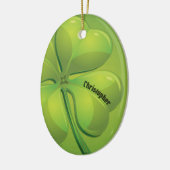 Irish St. Patrick's Day Green Kleeblatt Personaliz Keramik Ornament (Links)