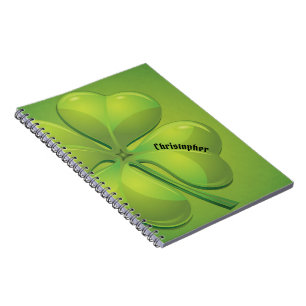 Irish St. Patrick's Day Green Kleeblatt Personaliz Notizblock