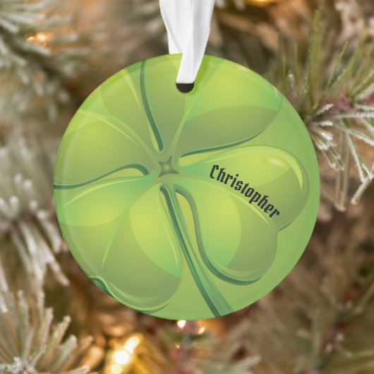 Irish St. Patrick's Day Green Kleeblatt Personaliz Ornament (Baum)