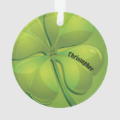 Irish St. Patrick's Day Green Kleeblatt Personaliz Ornament (Rückseite)