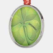 Irish St. Patrick's Day Green Kleeblatt Personaliz Ornament Aus Metall (Links)