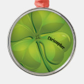 Irish St. Patrick's Day Green Kleeblatt Personaliz Ornament Aus Metall (Vorne)