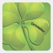 Irish St. Patrick's Day Green Kleeblatt Personaliz Quadratischer Aufkleber (Vorderseite)