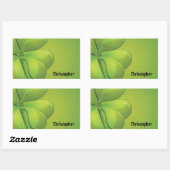 Irish St. Patrick's Day Green Kleeblatt Personaliz Rechteckiger Aufkleber (Blatt)