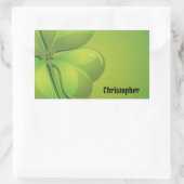 Irish St. Patrick's Day Green Kleeblatt Personaliz Rechteckiger Aufkleber (Tasche)