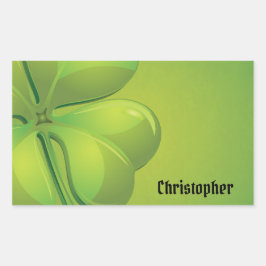 Irish St. Patrick's Day Green Kleeblatt Personaliz Rechteckiger Aufkleber