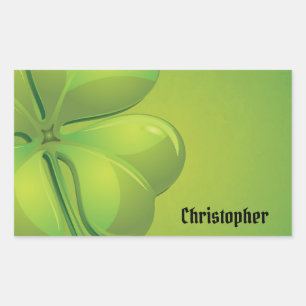 Irish St. Patrick's Day Green Kleeblatt Personaliz Rechteckiger Aufkleber