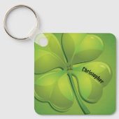 Irish St. Patrick's Day Green Kleeblatt Personaliz Schlüsselanhänger (Vorderseite)