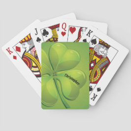 Irish St. Patrick's Day Green Kleeblatt Personaliz Spielkarten