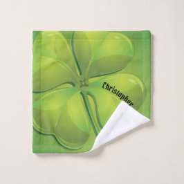 Irish St. Patrick's Day Green Kleeblatt Personaliz Waschlappen