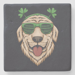 Irish St Patrick's Day Hundeliebhaber Sonnenbrille Steinuntersetzer