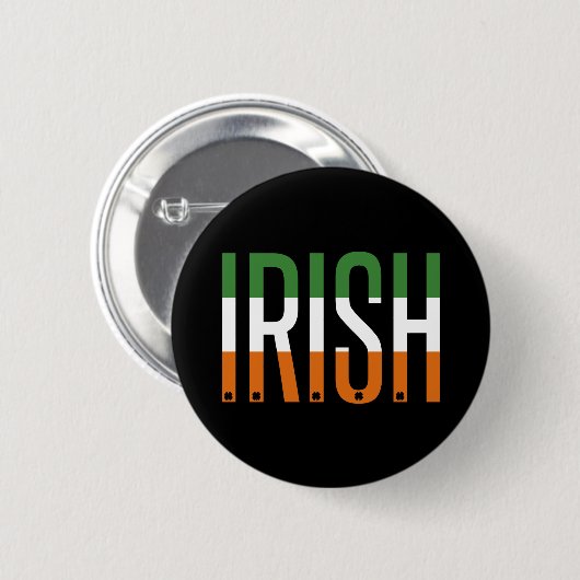 Irish St Patrick's Day Ireland Flag Kleeblatt Luck Button (Vorne & Hinten)