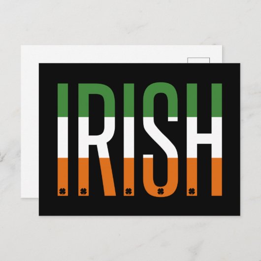 Irish St Patrick's Day Ireland Flag Kleeblatt Luck Postkarte (Vorne/Hinten)