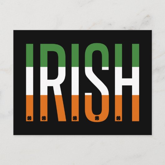 Irish St Patrick's Day Ireland Flag Kleeblatt Luck Postkarte (Vorderseite)