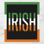 Irish St Patrick's Day Ireland Flag Kleeblatt Luck Weinetikett (Einzelnes Label)